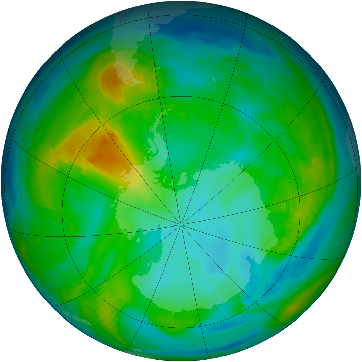 Antarctic ozone map for 18 May 1981